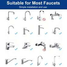 Tatukiko Faucet Sprayer Attachment, 360 Degree Rotating Faucet Aerator Accessories, 3 Mode Adjustable Kitchen Sink Tap Head Water Saving Extend Nozzle Plated - Silver - View 9