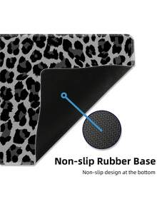 Large Desk Mouse Pad, Grey‑Black Leopard Animal Print, Non‑Slip Rubber Base Keyboard Mat For Home Office Gaming Desktop Decoration - View 10