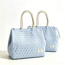 2 Pc Ins Style Simple New Fashion Solid Color Portable Large Capacity Waterproof And Heat-Insulating Lunch Box Food Box Bag Bag Suitable For Office Staff And Students - Multicolor - View 12