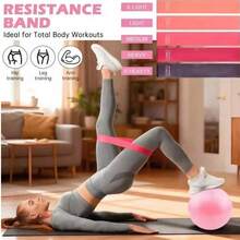 5pcs Set Resistance Band Set With Storage Bag, Elastic Fitness Training Bands, Suitable For Yoga, Pilates, Strength Training And Home Workout - A - View 9