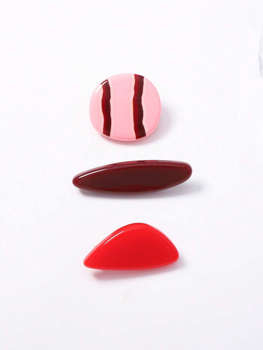 1 Set Kids Style Niche Asymmetrical Geometric Brooch Set Sweet & Cool Party Holiday Versatile Minimalist Women - Minimalist Cute Children's Brooch Set - View 1