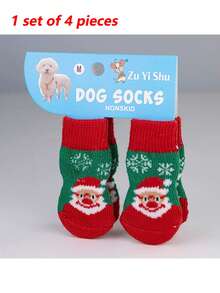 Christmas Stockings For Seniors, Reindeer, Snowmen, And Paw-Shaped Socks Teddy Bear-Style Socks For Small Dogs And Pet Dogs Christmas Pet Socks For Cats Christmas Atmosphere Decorations - Multicolor - View 13