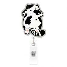 1pc Fun Cat Design Retractable Lanyard, Climbing Cat Decorative Stretch Cord, Office Desk Accessory - Multicolor - View 3