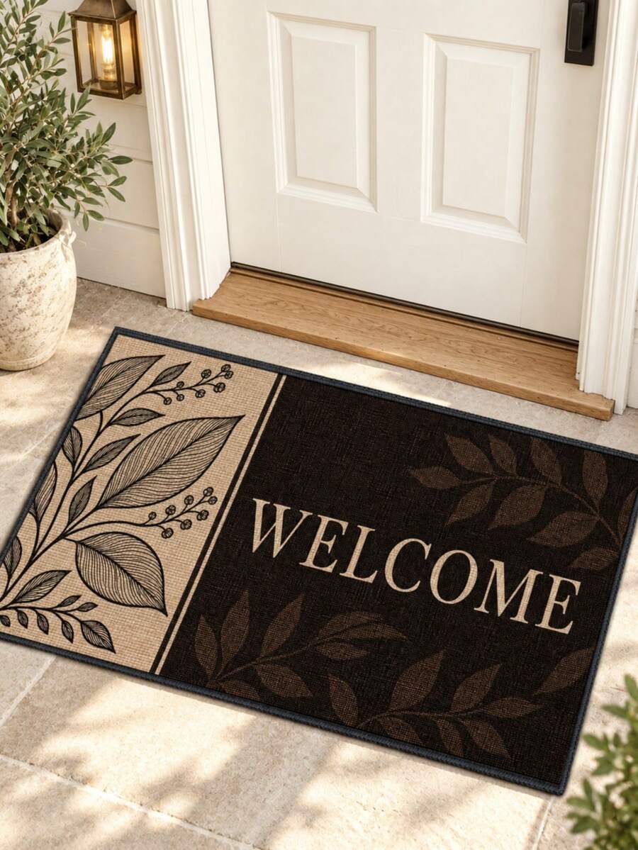 1pc Outdoor Non-Slip Door Mat, Indoor Carpet, Bathroom Mat, Kitchen Mat, Decorative Rug, Multi-Functional Hallway Mat, Soft & Comfortable, Easy To Clean, Suitable For Indoor/Outdoor Entryway, Bedroom, Home Decor - Multicolor - View 1