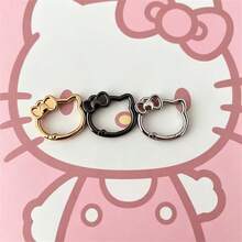 3PCS/Set Sanrio Hello Kitty Metal Key Ring Spring Buckle Openable Safety Buckle Keychain Clip Hook Pendant Chain DIY Buckle Accessories - Multicolor - View 6