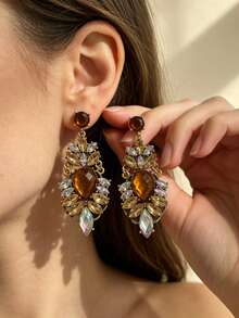 1 Pair Of Fashionable Personalities Long Style Temperament Earrings Suitable For Wedding Parties And Gift Giving ﻿ ﻿ ﻿ - Colorful - View 6