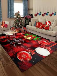 1pc 3D Anti-Slip Christmas Bell & Colorful Ball Floor Mat, Christmas Blessing Holiday Decor Essential, Suitable For Entryway, Study, Bedside, Floor Mat, Outdoor, Easy To Clean, Anti-Slip, Quick Dry, All Season Use, Washable - A - View 11