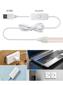 Flexible Neon LED COB Light Strip, DC5V USB Powered, With Switch, 2m, 3 Meters, 5m High Brightness Neon Light Strip, Suitable For Indoor, Hallway, Stairs, Holiday Decoration DIY - Warm Light - View 4