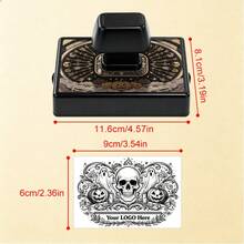 Stempel Karet Otomatis Ukuran Besar dengan Desain Logo & Slogan Kustom, Tersedia Berbagai Ukuran untuk Kotak Hadiah Halloween, Paket Liburan, dan Penandaan Barang Pesta Buatan Tangan - Hitam - View 6