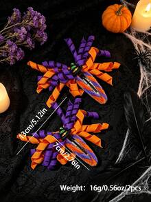 Kẹp tóc ruy băng xoắn Halloween, kẹp tóc cá sấu trang trí mũ phù thủy, phụ kiện tóc cosplay tiệc phong cách gothic cho nữ - Nhiều màu - Xem 3