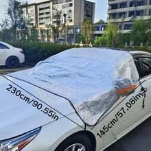 Car Windshield Snow Cover, 4-Layer Heavy Duty All Weather Winter Protector For Ice Frost Snow Sun, Waterproof Windproof Car Cover With Mirror Covers & Reflective Strips, Universal Fit For Most Cars And SUVs, No More Scraping - Multicolor - View 8