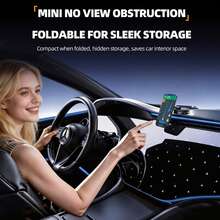ACER MC11B1 Magnetic Car Phone Mount Vacuum Suction Metal Material Suction Cup Dashboard Anti-Shake Navigation Phone Holder Rotatable Foldable Portable Multi-Functional Universal Heavy-Duty Strong Adhesive Large Magnetic Force - Black - View 9