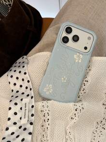 Polka Dot Lily Flower Letter Phone Case Compatible With Apple 18 Pro Max 17 New 16 Pro Women 17 Pro Premium Full Coverage 18 Pro Creative Anti-Drop Niche Ins Art - Mint Green - View 5