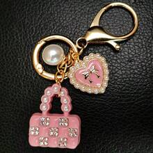 Gantungan Kunci Berbentuk Tas Tangan Warna Pink Mutiara Imitasi, Liontin Gantungan Tas Lucu, Hadiah untuk Perempuan, Hadiah Ulang Tahun untuk Sahabat Terbaik - Berwarna merah muda - View 4
