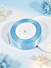 1 Roll 22m Blue Satin Ribbon, Handmade Rose Ribbon, 22m Polyester Ribbon Packaging Ribbon, Home Decor, Scene Decoration, Theme Party Decoration - Ribbon Roll - View 18