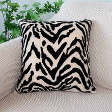 One Embroidered Tiger Pattern Pillow Cover, Light Luxury Decorative Pillowcase For Living Room Bed Sofa Cushion Back Pillow Cover - Multicolor - View 9