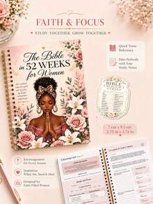 1pc A5 52-Week Bible Study Planner For Women With 3 Bible Verse Stickers, Scripture Reading & Reflection Journal, Bible Study Materials, Halloween Notebook, Nurse Essentials, Office Decor And Accessories - A - View 6