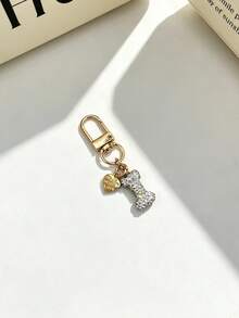 1pc Sparkling Rhinestone Inlaid 26 Letters Heart Pendant Car Key Bag Charm Necklace Friendship Couple Gift - Random Styles - View 26