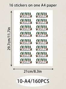 LICVIC Custom Christmas Name Sticker, Festive Plaid & Candy Cane Letter Decal, Personalized Christmas Labels Stickers, Customized Holiday Sticker, Christmas Gift, Customizable Christmas Decoration For Party Favors And Seasonal Gifts, Christmas Sticker - Style C - View 16