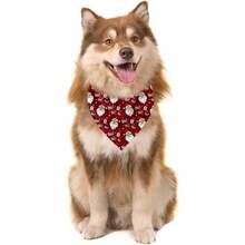 1pc 24.8*11 Inch Christmas Dog Bandana, Drool Bib Pet Decoration, Single-Sided Print, Washable Soft Pet Scarf, Suitable For Dogs And Cats - Multicolor - View 4