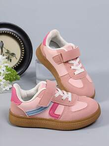 Sepatu Sneakers Anak Perempuan Shu Rui Warna Pink Manis, Sepatu Kasual Praktis dengan Perekat Velcro, Serbaguna untuk Penggunaan Sehari-hari di Dalam dan Luar Ruangan - Berwarna merah muda - View 6