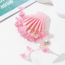 New Nail Art Nail Tips Gradient Shell Series Base Laser Aurora Ice Transparent Practice Nail Tips Long Nail Tips - Pink - View 5