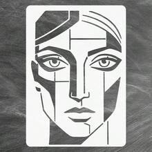 Large Reusable Face Template, Suitable For Painting, Scrapbooking Decoration And DIY Crafts - Base With Face Template, Can Be Used On Walls, Floors, Furniture, Pillows, Photo Frames - 11.7 Inch X 8.3 Inch Template - A - View 1
