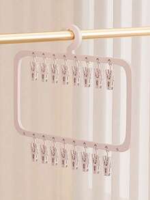 1pc Space-Saving Multi-Function Clip Drying Rack, Suitable For Socks And Underwear, Efficient Clothes Drying Rack, Suitable For Bedroom, Bathroom And Dorm Decor, Holiday Room Home Bed Decor, Can Hang Dresses, Long Pants, Shoes, Jeans, Boots, Skirts, Spring Minimalist Summer Tops - Multicolor - View 14