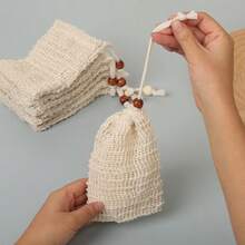 1/3/5/10pcs Soap Bag Mesh Exfoliating, Natural Sisal Soap Bag, Shower Soap Holder Bag, Use Like Massage And Scrubbing (5.5 X 3.5 Inches) - Jute Soap Bag - View 2