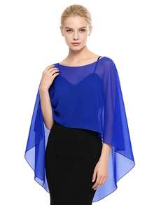 1 buah Selendang Chiffon Off-Shoulder Elegan Baru, Penutup Gaun Malam Ringan dan Mengalir, Aksesori Pesta Pernikahan, Jubah - MultiWarna - View 9