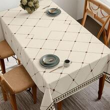 2D Flat, 1pc Soft, Fashionable And Beautiful Soft Color Patterned Tablecloth, Dining Table/Coffee Table/Desk/Coffee Table, Picnic/Outdoor Dining Table/Camping Dining Table, Exquisite Lifestyle, Home Fabric - A - View 3