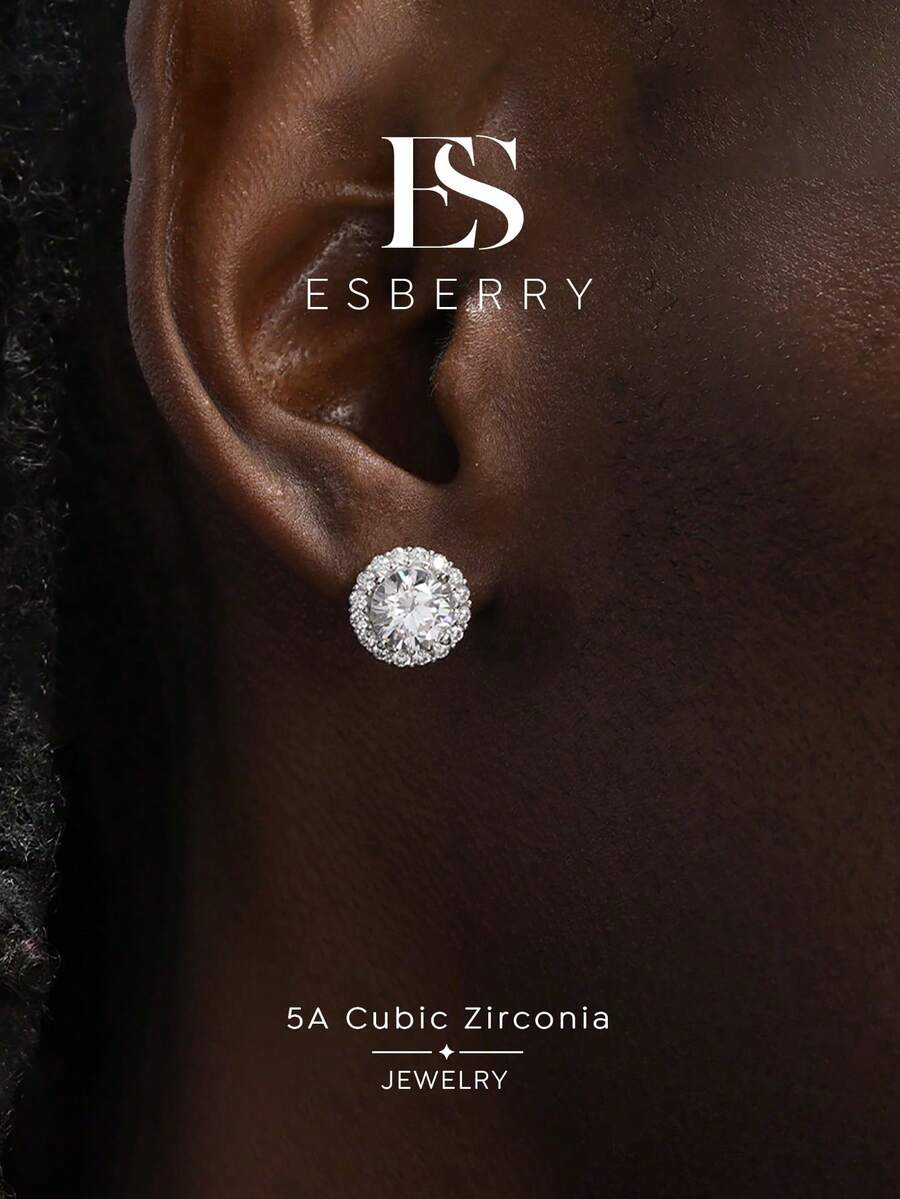ESBERRY قطعة واحدة من أقراط الأذن الدائرية للرجال، مجوهرات أنيقة للارتداء اليومي، هدية