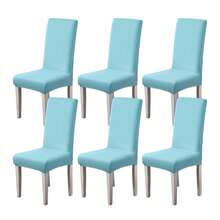 1/2/4/6pcs Solid Color Chair Covers, Decorative Dust-Proof Elastic Full-Coverage Chair Covers, Removable And Washable - Multi-color - View 18