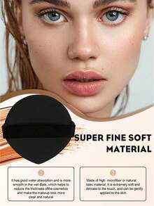 18Pcs/9Pcs/6Pcs/3Pcs Water Drop Powder Puff With Strap Soft Flocked Makeup Puff Wet Dry Dual Use Foundation Application Beauty Tool Multiple Colors Optional - Black - View 7