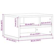 vidaXL Support d'imprimante gris béton 40x32x22,5 cm bois d'ingénierie - Gris - Voir 11