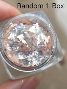 1盒秋季幻彩歐泊亮片美甲材料，秋季氛圍主題，多色極光箔紋理，指甲薄片DIY裝飾，精緻百搭美甲裝飾貼紙 - 彩色 - 查看 4