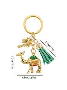 Vintage Camel Palm Tree Keychain With Tassel,Arabian Style Enamel Camel Bag Charm,Middle East Desert Travel Souvenir Gift,Ideal For Keys Backpacks - Multicolor - View 11