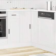 vidaXL Armoire d'angle de cuisine Porto blanc brillant bois ingénierie - Blanc - Voir 3