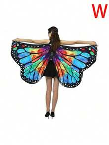 Rainbow Gradient Butterfly Wing Shawl, Soft Clothing Accessory, Suitable For Christmas Costume Party, Glamorous Theme Costume Party - Multicolor - View 23