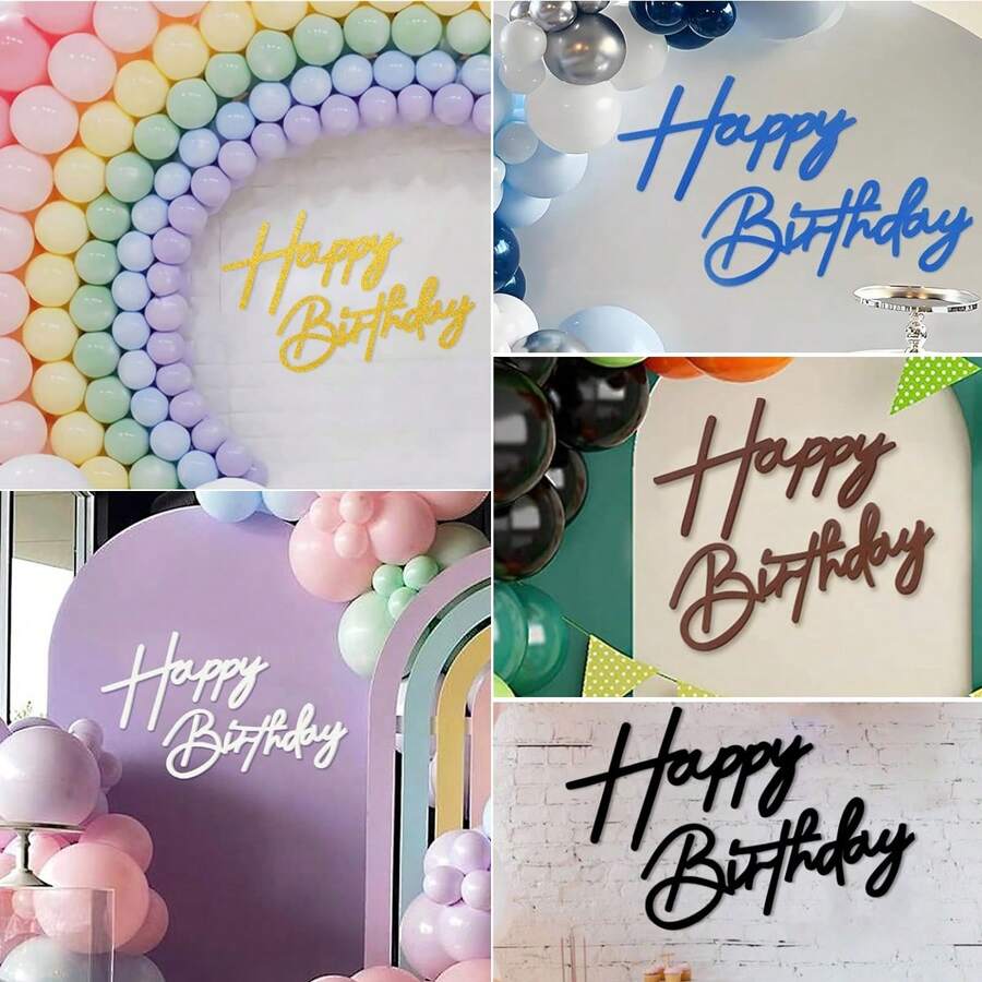 Happy Birthday Background Decor - Felt Happy Birthday Sign, Suitable For Balloon Arch Birthday Party Background Decoration, Also Suitable For Birthday Parties, Baby Showers - Retro Country Style Birthday Party Decorative Background Wall Photo Prop - Birthday Felt - View 1