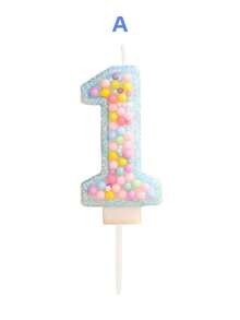 Macaron Mixed Color Bubble Bead Blue Minimalist Fresh Birthday Number Candle, Autumn Decor, Souvenir, Camping, Kitchen, Christmas, Party Gift, Cookware, Home Decor & Accessories, Party Decor & Supplies - View 4
