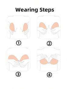 1pc Palm-Shaped Silicone Invisible Push-Up Breast Pads, 3cm Thick Self-Adhesive Strapless Bra Pads, Suitable For Small And Large Breasts, For Wedding Dresses, Evening Gowns, Parties And Daily Wear - Multicolor - View 5
