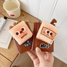 Kawaii 3D Toast Bread Decor Trifold SmallWallet, Nice Letter Embroidered Card Purse - Multicolor - View 5