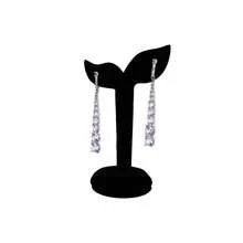 1pc Jewelry Display Stand Earring Holder Titanium Brushed Metal Stud Earrings Storage Display Rack Jewelry Display Prop - Black - View 5