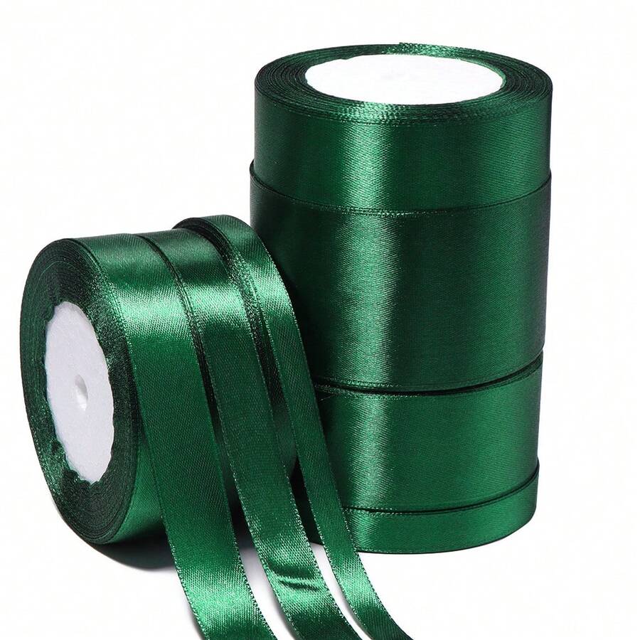 25 Yards/Roll Christmas Decoration Ribbon Satin Dark Green Satin Ribbon, Suitable For DIY Crafts, Gift Wrapping, Bows, Parties, Weddings, Christmas Decorations, Hair Bow Making Materials