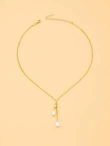 outingfit 1 buah Kalung Rantai Wanita Berhiaskan Berlian Imitasi Bentuk Sulur, Kalung Mata Kuda, Aksesori Kalung, Cocok Sebagai Hadiah Hari Ibu untuk Pemakaian Sehari-hari - Emas - View 7
