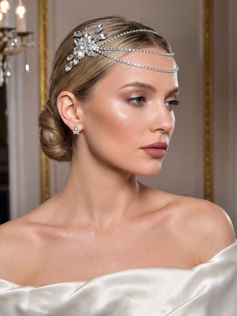 1pc Elegant Silver Color Rhinestone Comb Hair Accessories Wedding Jewelry Bridal Headwear Women Party Ornamental