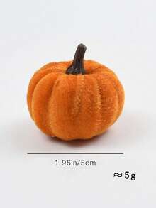 Mini Flannel Covered Artificial Pumpkin Set, 5cm Small Foam Pumpkin With Hanging Rope, Thanksgiving Halloween Autumn Harvest Desktop Home Party Holiday Decoration - Multiple Styles - View 12