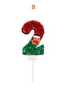 Christmas Theme Red & Green Reindeer Birthday Number Candles, Autumn Decor, Souvenirs, Camping, Kitchen, Christmas, Party Gifts, Kitchenware, Home Decor & Accessories, Party Supplies & Setup - View 5