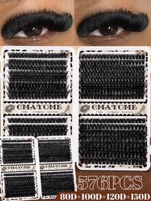 CMAYOME 572/592/640pcs Natural False Eyelashes Can Create A Fluffy And Natural Eye Makeup Effect.DIY Large Capacity Eyelash Clusters,Made Of Soft Material.Single Cluster False Eyelash Set,With Adhesive And Sealing Tools,Suitable For Halloween And Christmas. - Multicolor - View 14